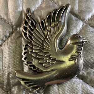 Dove with olive branch brooch